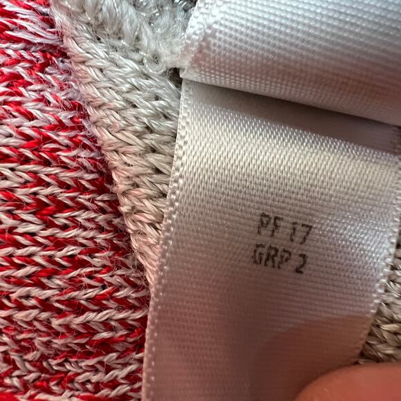 St. John Collection Ombre Knit Open Cardigan Wool Blend Caviar Tikka Waves Red - Picture 7 of 10